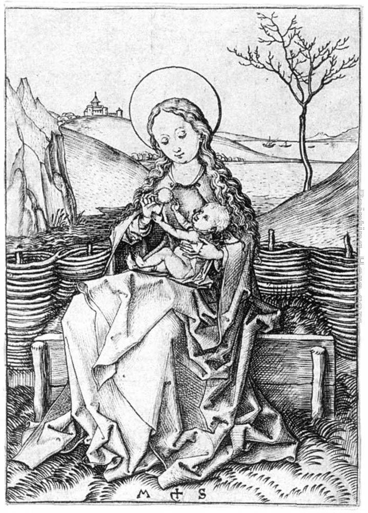 Martin Schongauer Madonna on the Turf Bench